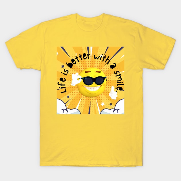 Life is better with a smile T-Shirt by Sam's Essentials Hub